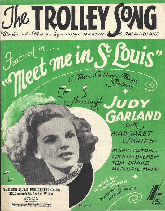 Judy Garland – The Trolley Song (from Meet Me In St Louis) sheet music