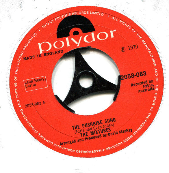 The Mixtures – The Pushbike Song – 7”