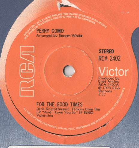 Perry Como – For The Good Times / Sing – 7”