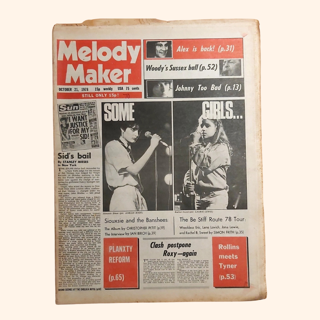 Melody Maker – 21 October 1978 (Siouxsie Sioux & Rachel Sweet)