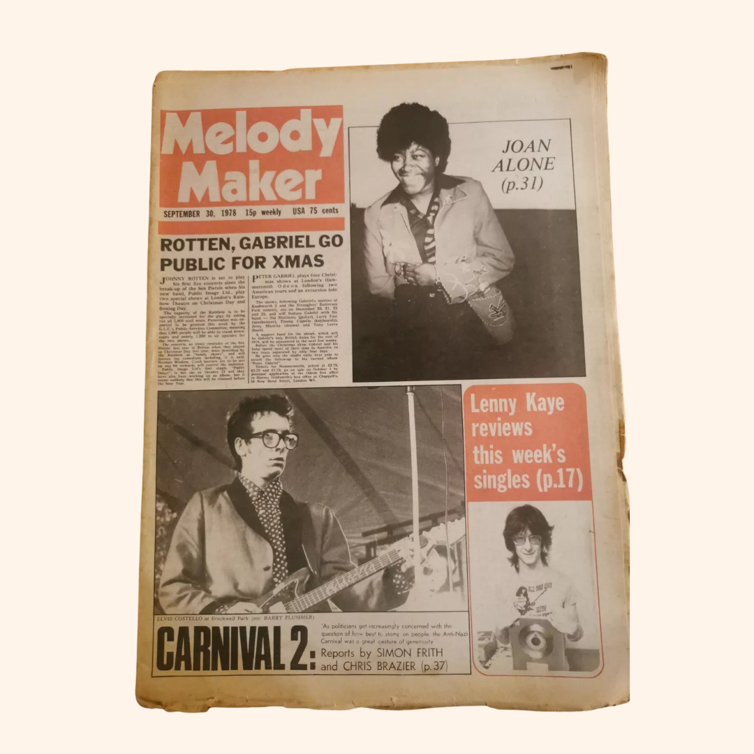 Melody Maker – 30 September 1978 (Joan Armatrading/Elvis Costello)