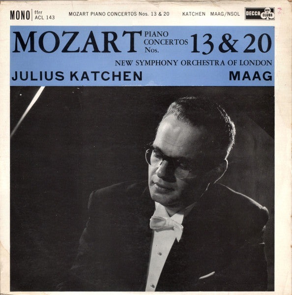 Wolfgang Amadeus Mozart - The New Symphony Orchestra Of London, Julius Katchen, Peter Maag – Mozart Piano Concertos Nos. 13 & 20