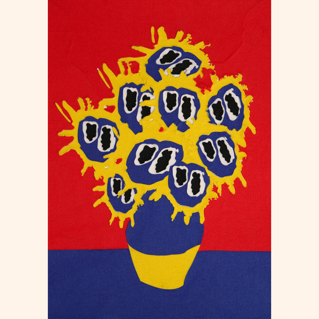 Ladypat – Screamflowers – Fuzzy felt artwork