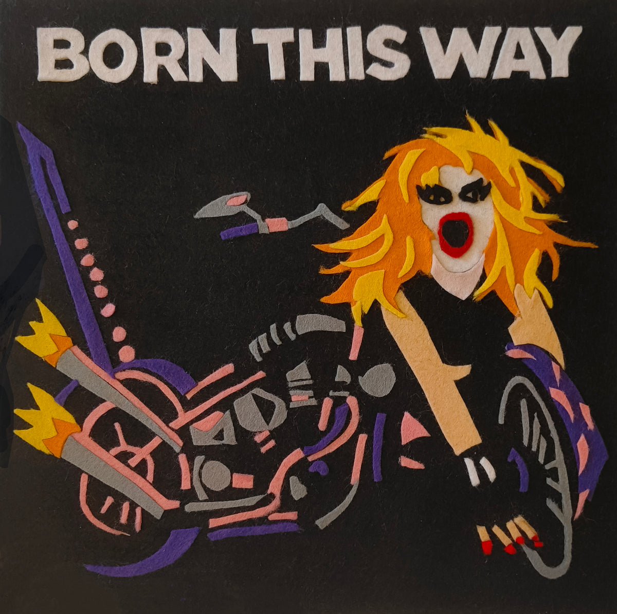 Ladypat – Lady Gaga – 12" fuzzy-felt artwork