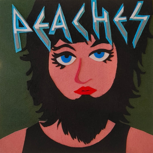 Ladypat – Peaches – 12" fuzzy-felt artwork