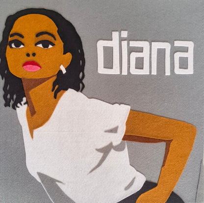 Ladypat – Diana Ross – 12" fuzzy-felt artwork