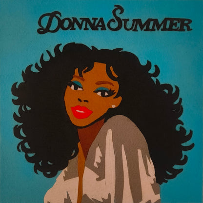 Ladypat – Donna Summer – 12" fuzzy-felt artwork
