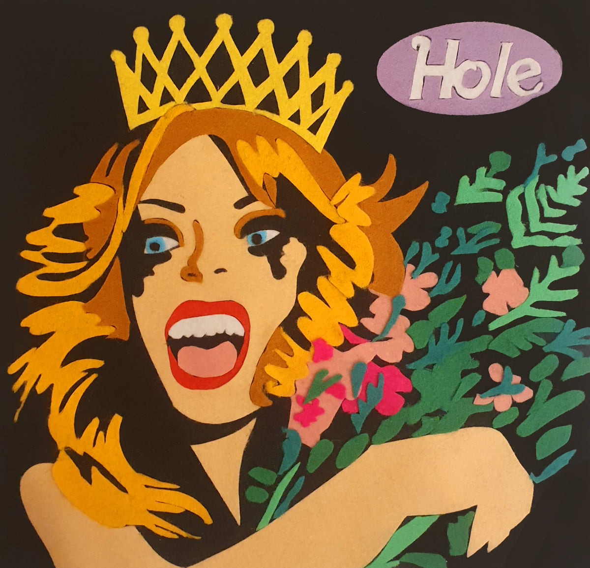 Ladypat – Hole – 12" fuzzy-felt artwork