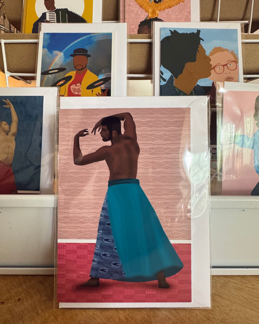 Matty's Art Studio – Dancing guy #1  – A6 greeting card