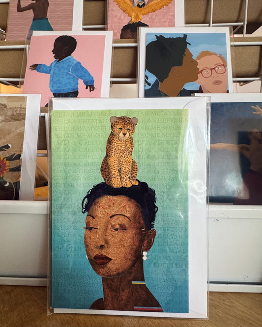 Matty's Art Studio – Me myself and Cheetah: Josephine – A6 greeting card