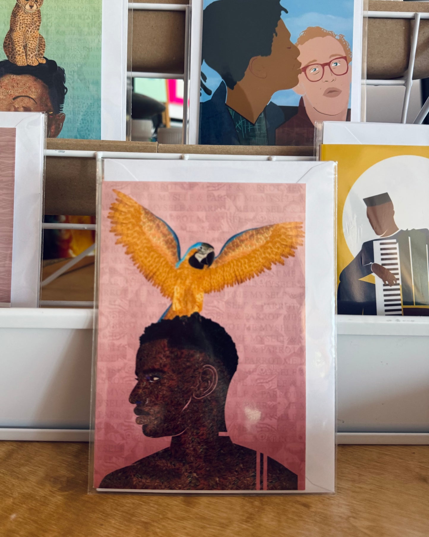 Matty's Art Studio – Me myself and Parrot – A6 greeting card