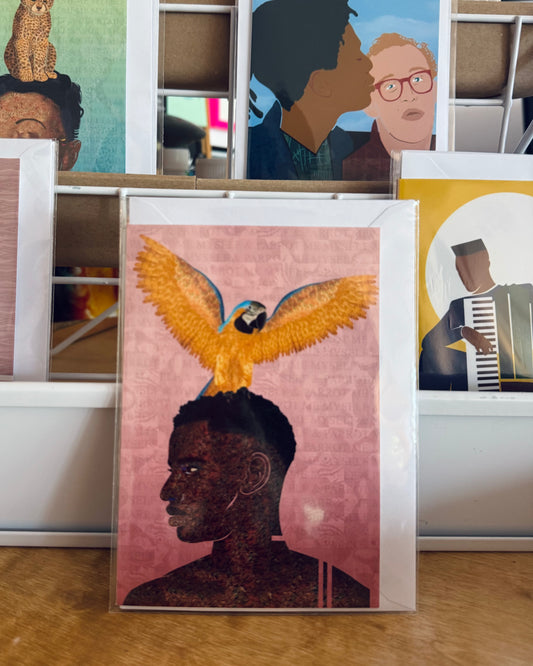 Matty's Art Studio – Me myself and Parrot – A6 greeting card