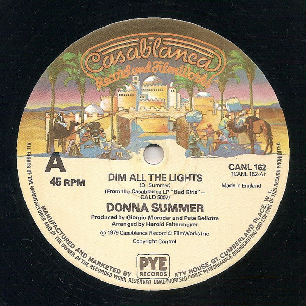 Donna Summer – Dim All The Lights 12"