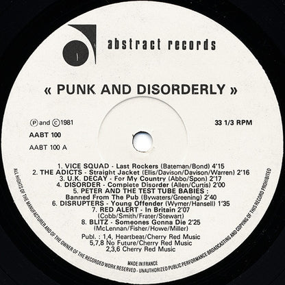 Various – Punk and Disorderly – LP