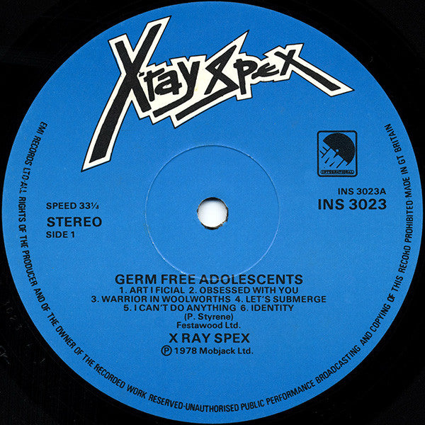 X-Ray Spex – Germfree Adolescents – LP