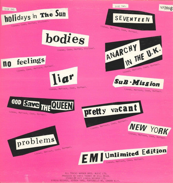 Sex Pistols – Never Mind The Bollocks Here's The Sex Pistols – LP picture disc