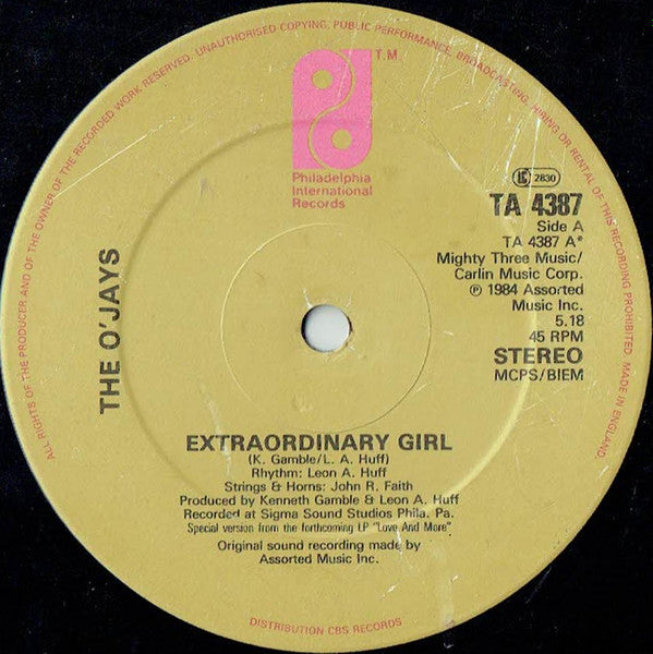 The O'Jays – Extraordinary Girl – 12"