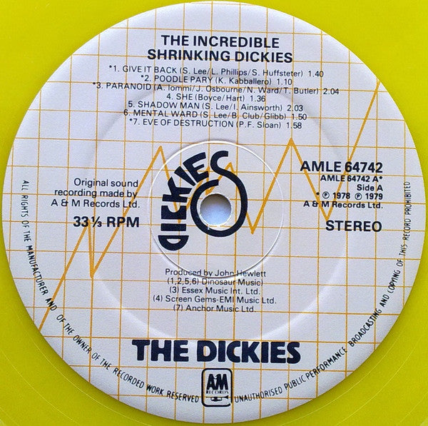 The Dickies – The Incredible Shrinking Dickies – LP yellow vinyl