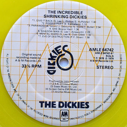 The Dickies – The Incredible Shrinking Dickies – LP yellow vinyl