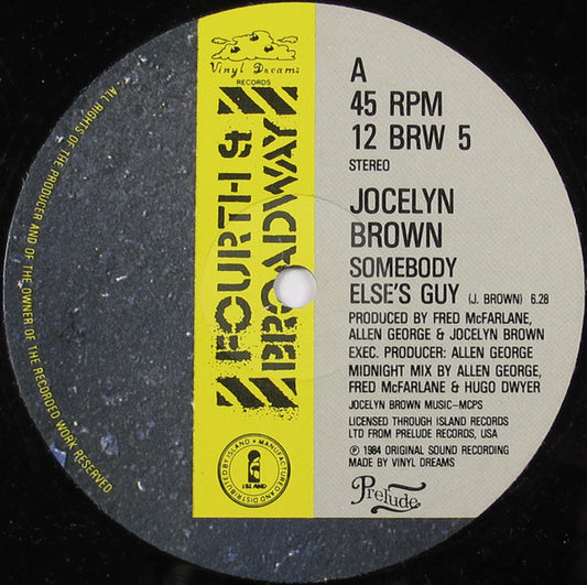 Jocelyn Brown – Somebody Else's Guy 12"