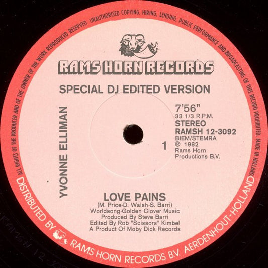 Yvonne Elliman – Love Pains – 12"