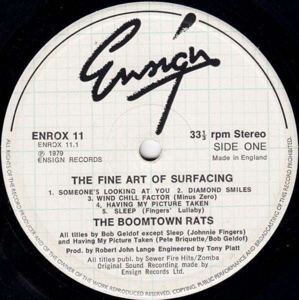 The Boomtown Rats – The Fine Art of Surfacing – LP