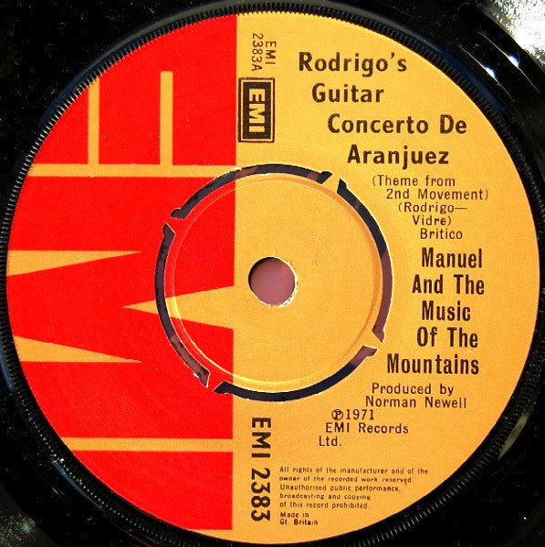 Manuel and His Music of the Mountains – Rodrigo's Guitar Concerto De Aranjuez (Theme From 2nd Movement) – 7”