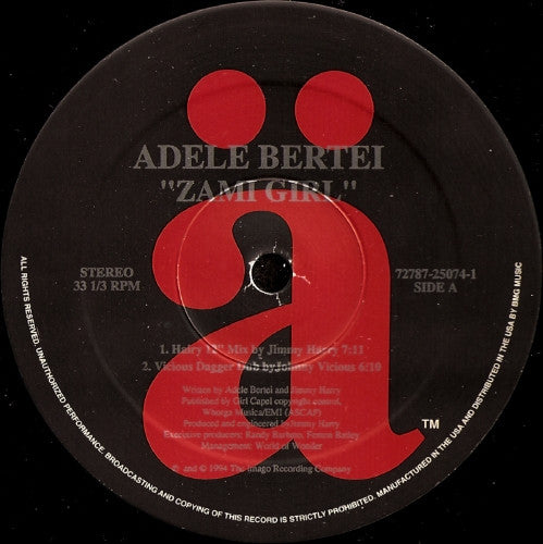 Adele Bertei – Zami Girl – 12"