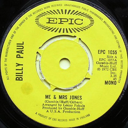 Billy Paul – Me & Mrs Jones – 7”