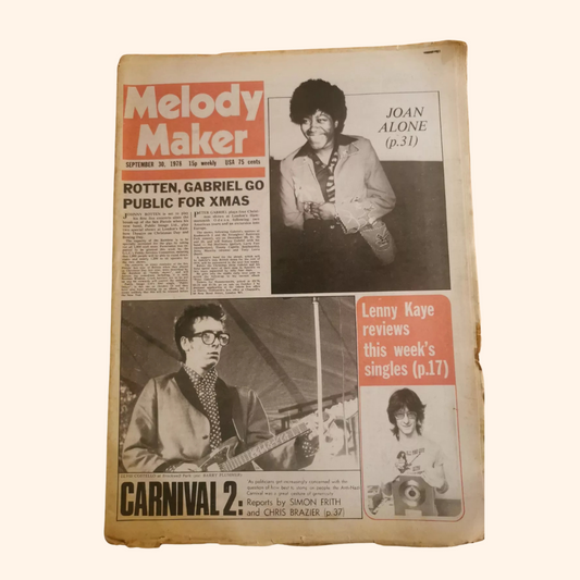 Melody Maker – 30 September 1978 (Joan Armatrading/Elvis Costello)