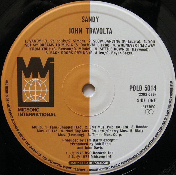 John Travolta – Sandy – LP