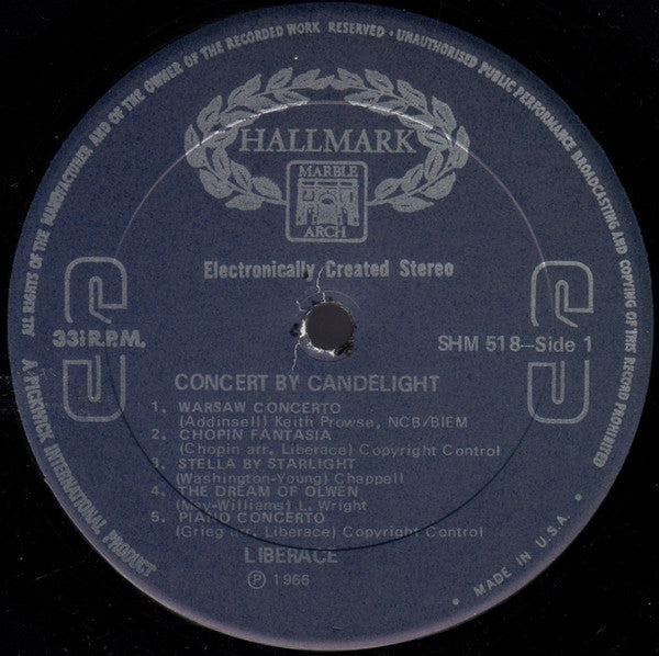 Liberace – Concert By Candlelight – LP