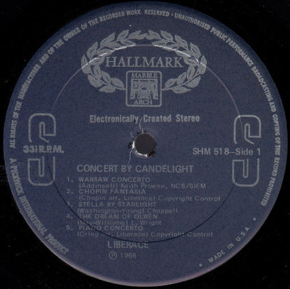 Liberace – Concert By Candlelight – LP