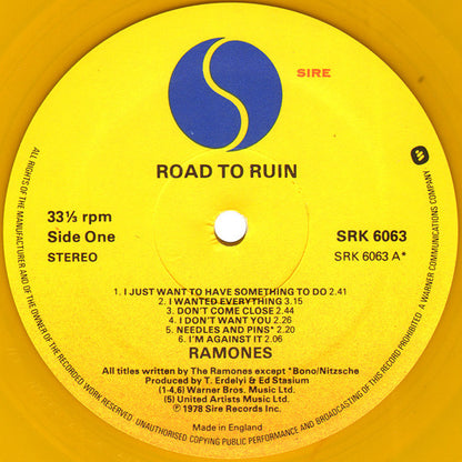 Ramones – Road To Ruin – LP yellow vinyl