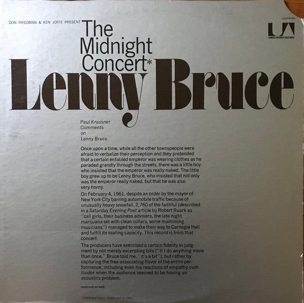 Lenny Bruce – The Midnight Concert