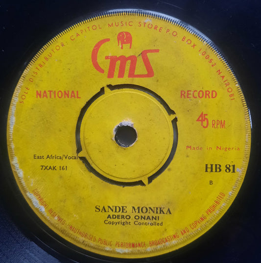 Adero Onani – Sande Monika / Were – 7"