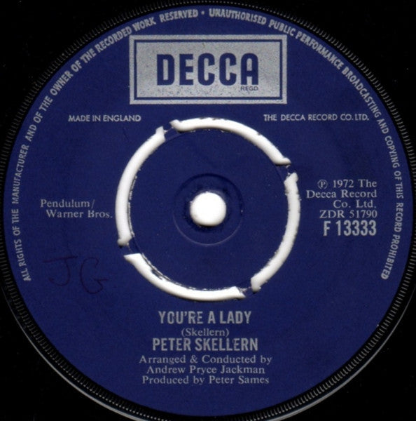 Peter Skellern – You're A Lady – 7”