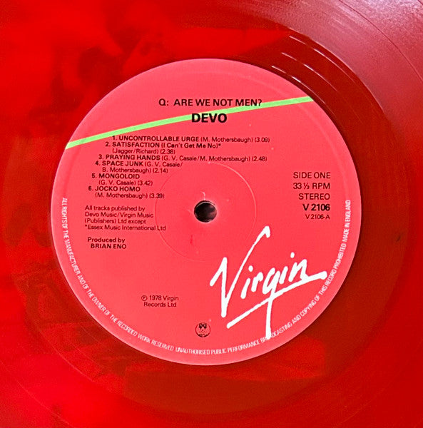 Devo – Q: Are We Not Men? A: We Are Devo! – LP red vinyl