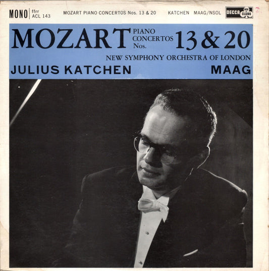 Wolfgang Amadeus Mozart - The New Symphony Orchestra Of London, Julius Katchen, Peter Maag – Mozart Piano Concertos Nos. 13 & 20