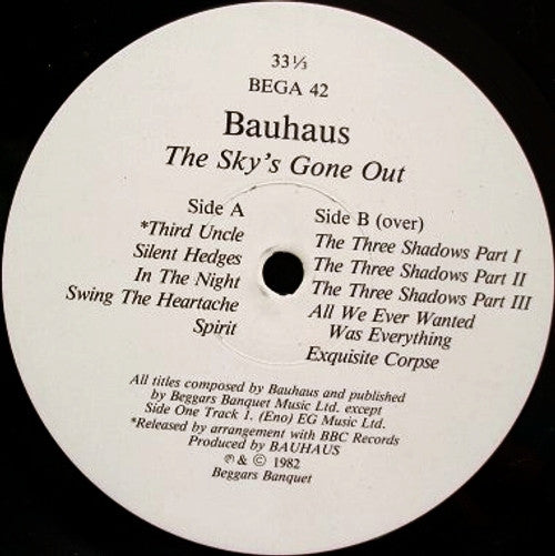 Bauhaus – The Sky's Gone Out – 2LP