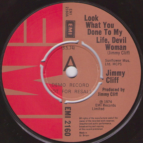 Jimmy Cliff – Look What You Done To My Life, Devil Woman – 7” promo