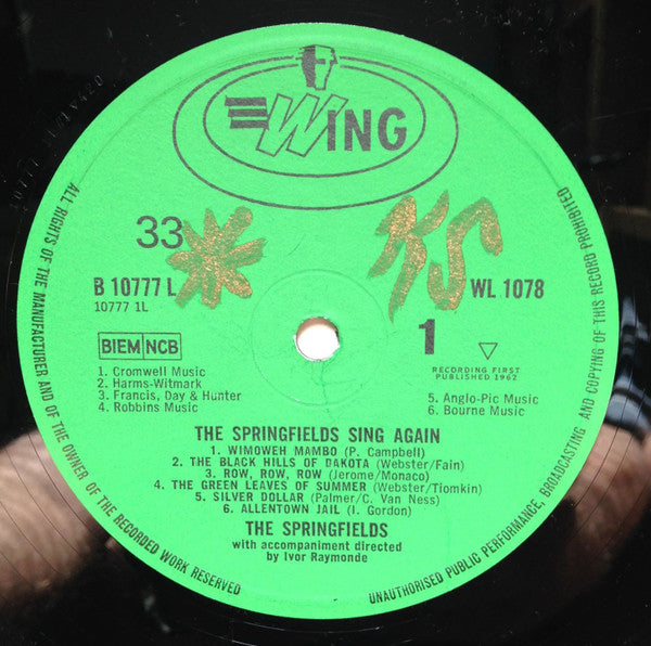 The Springfields – The Springfields Sing Again – LP