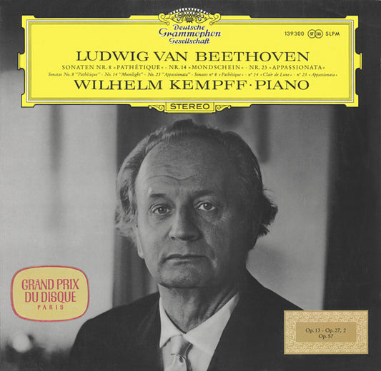 Ludwig van Beethoven, Wilhelm Kempff – Sonaten No. 8 ‘Pathétique’, No. 14 ‘Mondschein’, No. 23 ‘Appassionata’ – LP