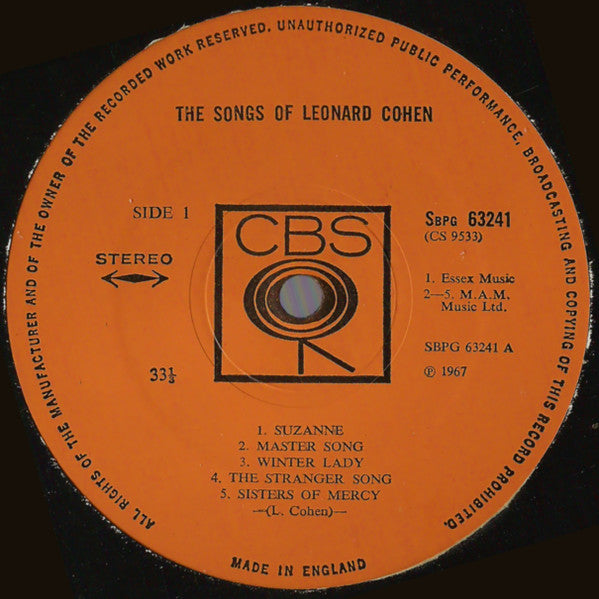 Leonard Cohen – Songs Of Leonard Cohen – LP