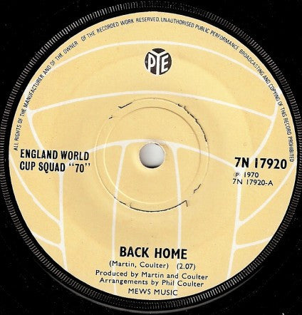 The England World Cup Squad – Back Home – 7”