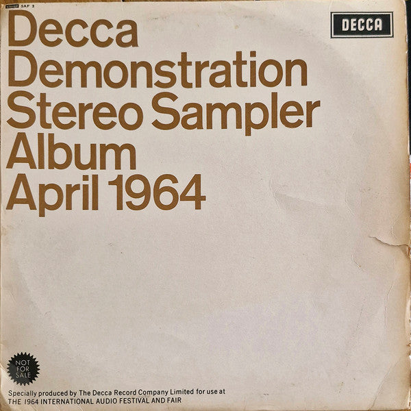 Various – Decca Demonstration Stereo Sampler Album April 1964 – LP