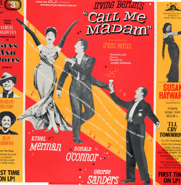 Ethel Merman, Donald O'Connor, George Sanders, Marlon Brando, Jean Simmons, Susan Hayward – Call Me Madam, Guys And Dolls, I'll Cry Tomorrow – LP