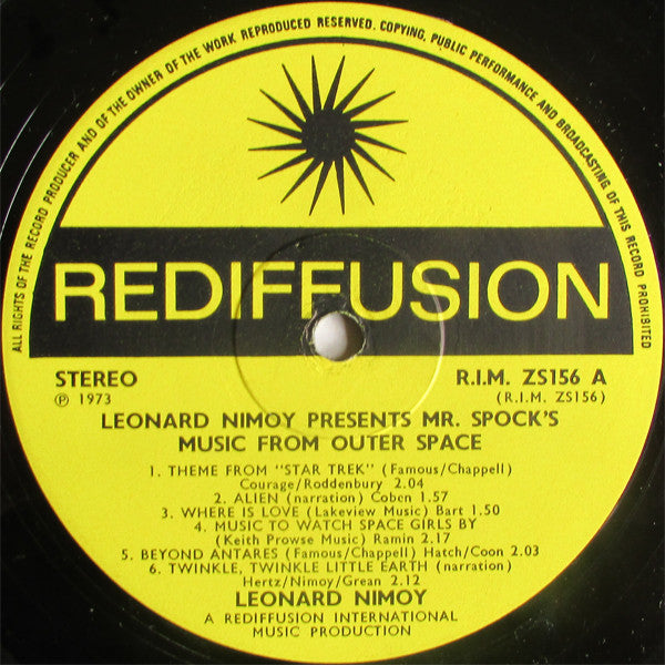 Leonard Nimoy – Mr Spock Presents Music From Outer Space – LP