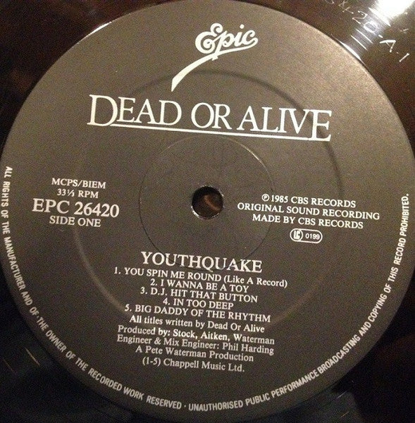 Dead Or Alive – Youthquake – LP gatefold