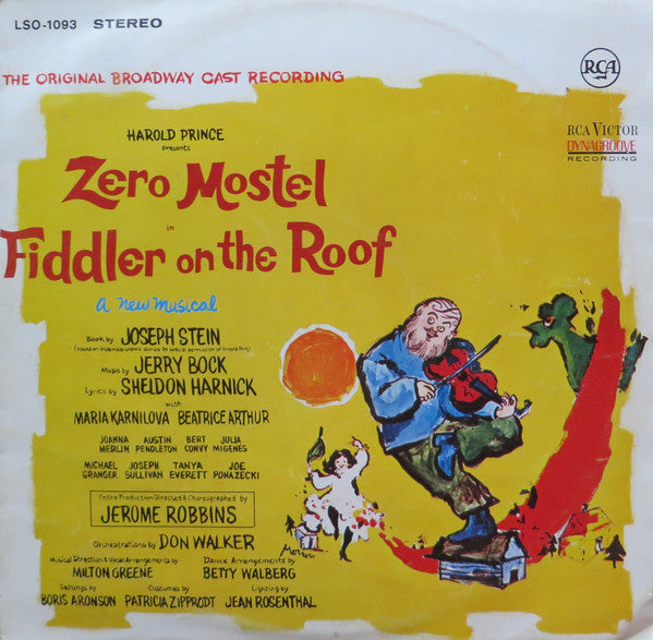 Original Broadway Cast, Zero Mostel, Jerry Bock – Fiddler On The Roof (Original Broadway Cast) – LP